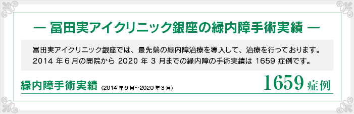緑内障治療実績