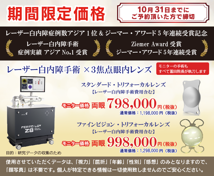 3焦点レンズモニター募集