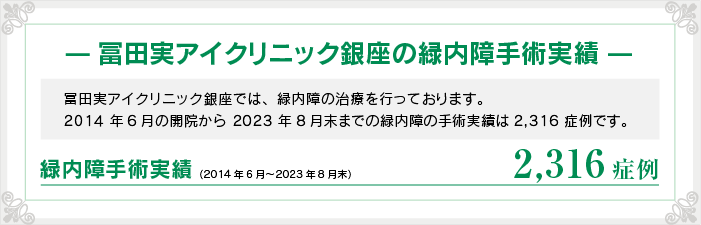 緑内障治療実績